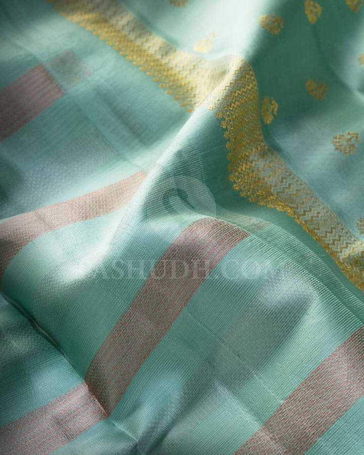 Topaz Green Kanjivaram Silk Saree-DJ469(A)
