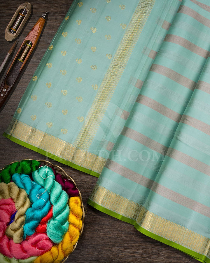 Topaz Green Kanjivaram Silk Saree-DJ469(A)