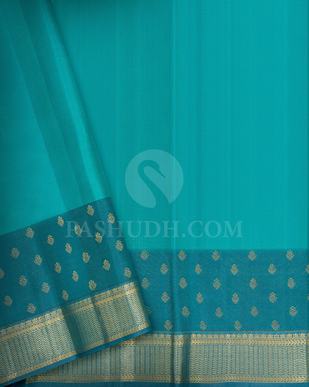 Teal Kanjivaram Silk Saree-D647(E)