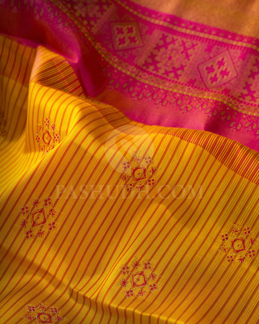 Bright Yellow Kanjivaram Silk Saree-DJ447(C)