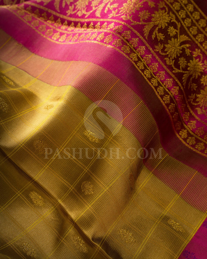 Golden Beige Kanjivaram Silk Saree-DJ454(G)