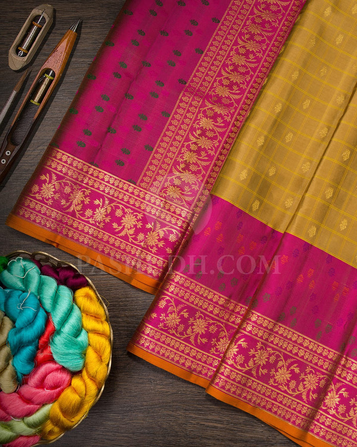 Golden Beige Kanjivaram Silk Saree-DJ454(G)