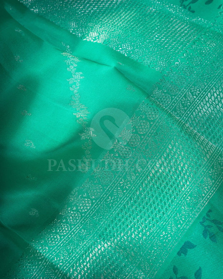 Sapphire Green Kanjivaram Silk Saree-DJ420(H)