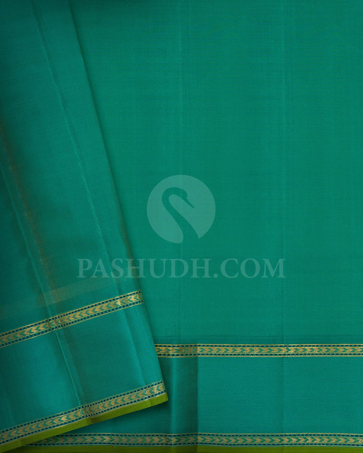 Dual Shaded Navy Blue Kanjivaram Silk Saree-DJ459(B)