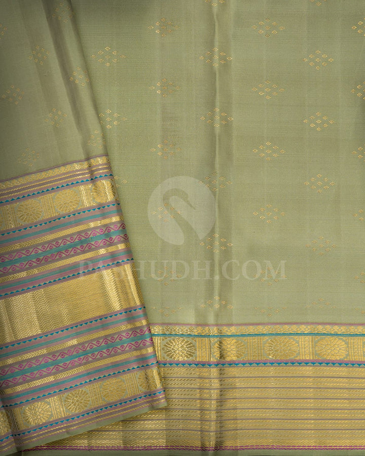 Slate Grey Kanjivaram Silk Saree-D690(B)