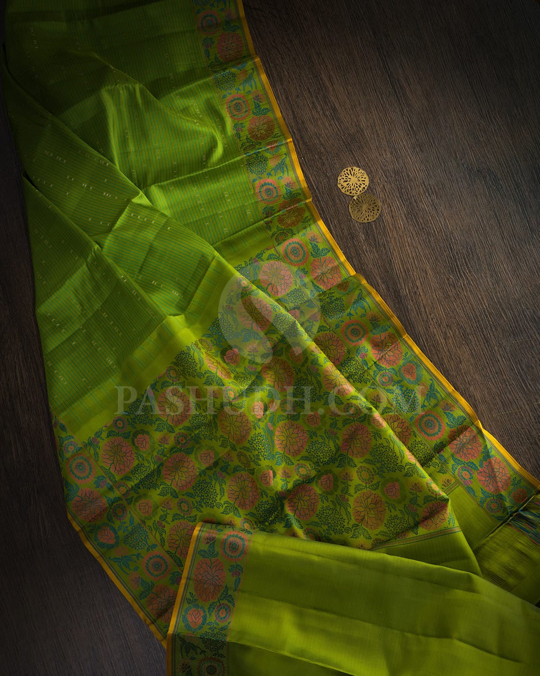 Pear Green Meenakari Kanjivaram Silk Saree-DJ461(C)