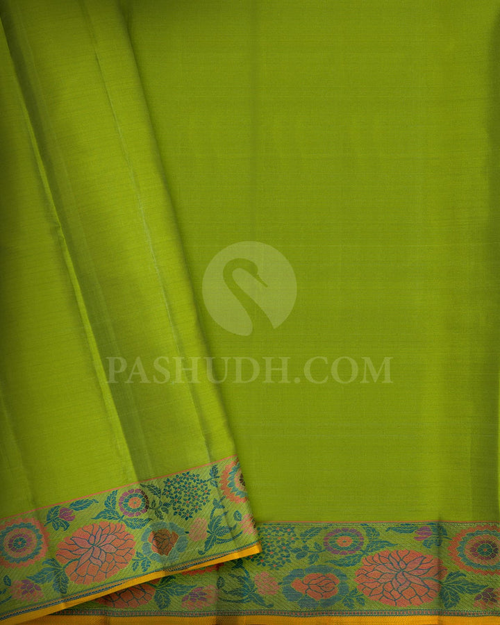Pear Green Meenakari Kanjivaram Silk Saree-DJ461(C)
