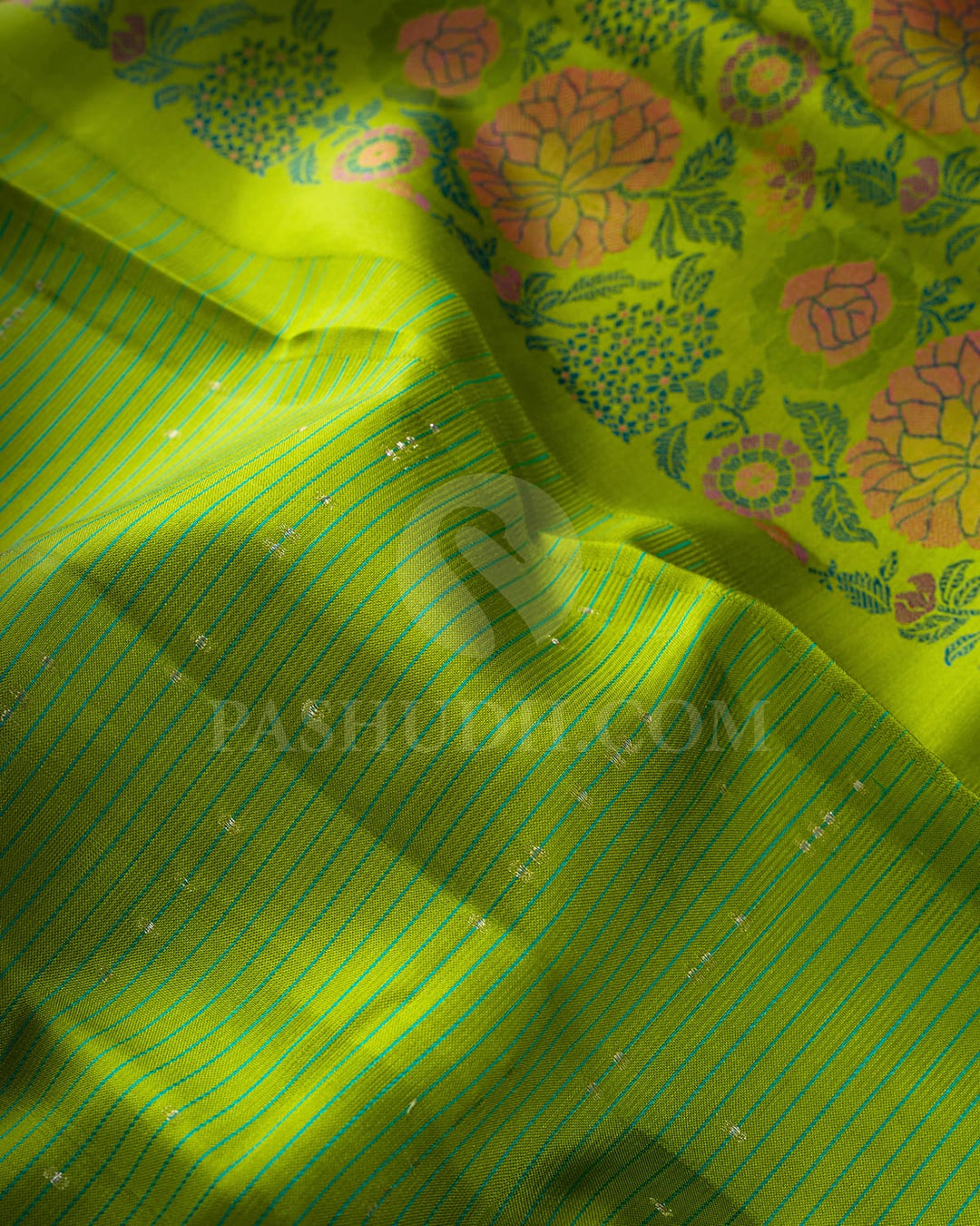 Pear Green Meenakari Kanjivaram Silk Saree-DJ461(C)
