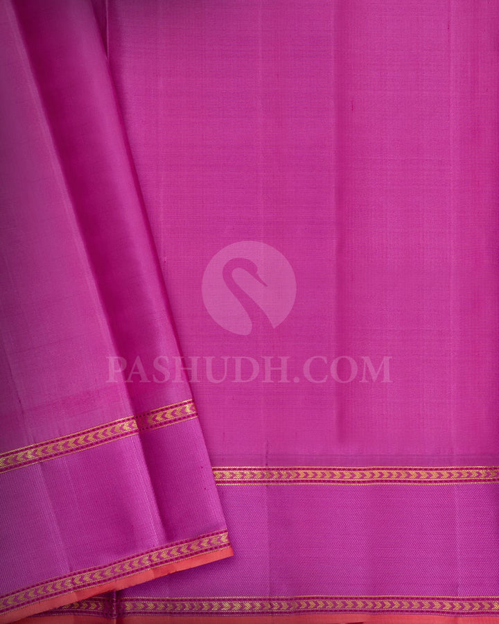 Flamingo Pink Kanjivaram Silk Saree-DJ459(D)