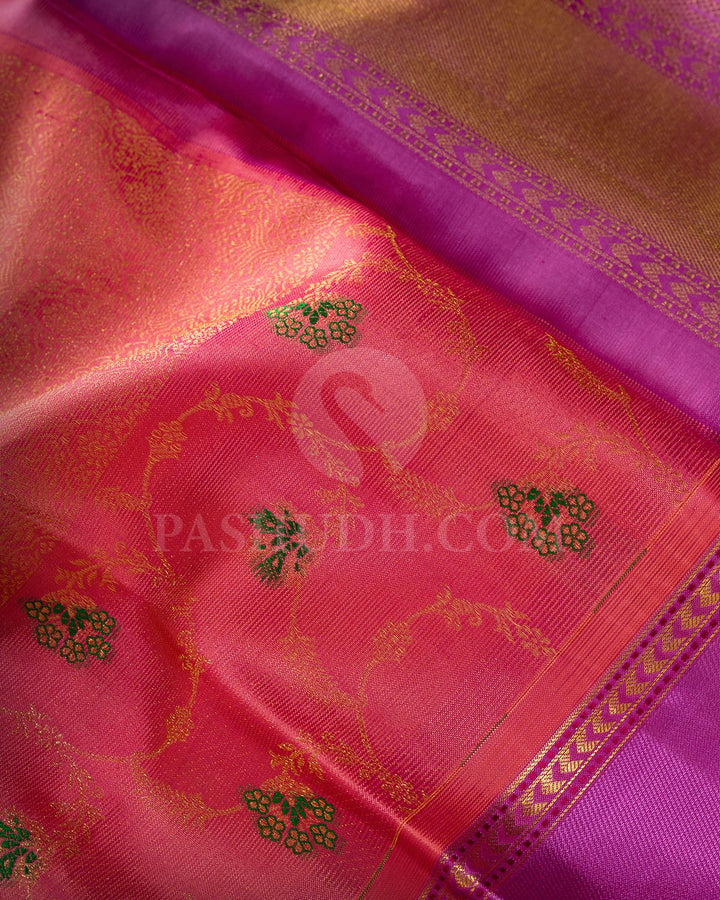 Flamingo Pink Kanjivaram Silk Saree-DJ459(D)