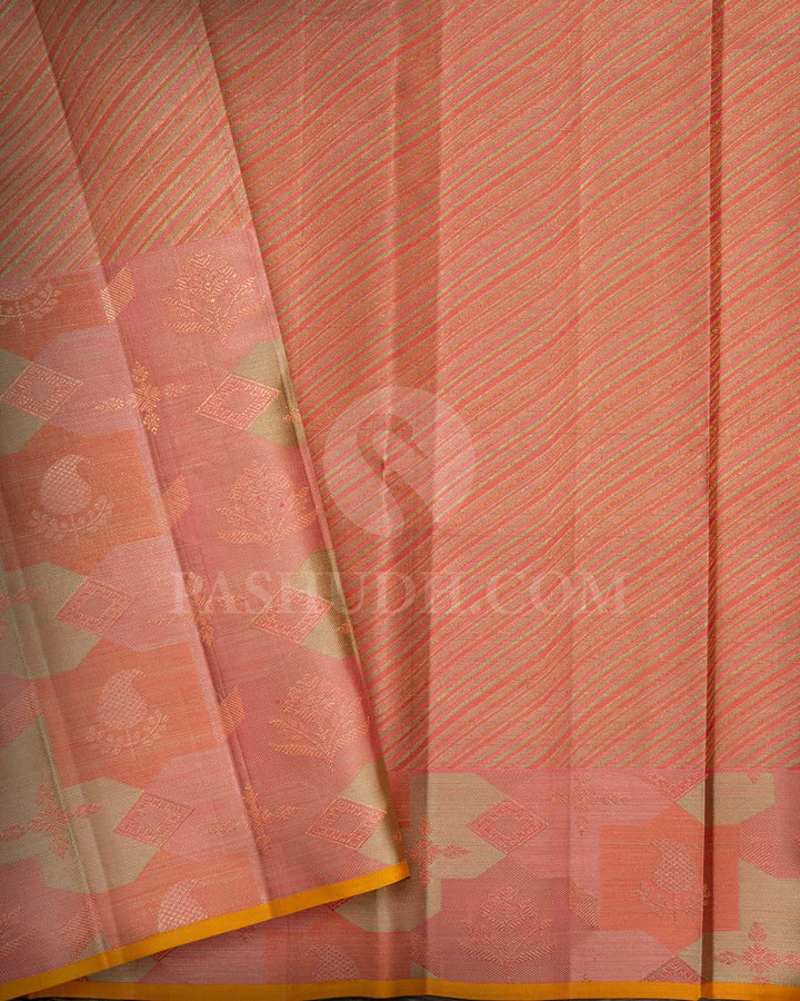 Coral Pink Kanjivaram Silk Saree-DJ424(J)