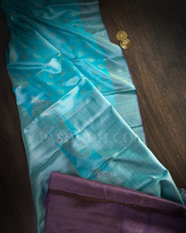 Sky Blue Kanjivaram Silk Saree-D668(G)