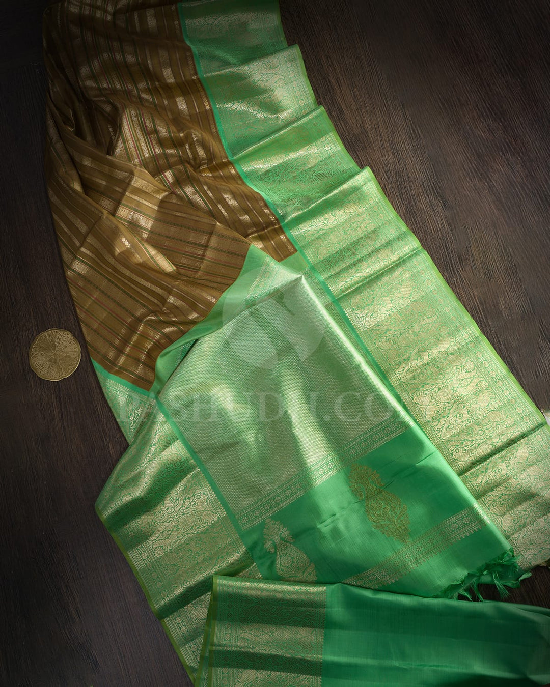 Willow Green Traditional Kanjivaram Silk Saree-S1203(F)