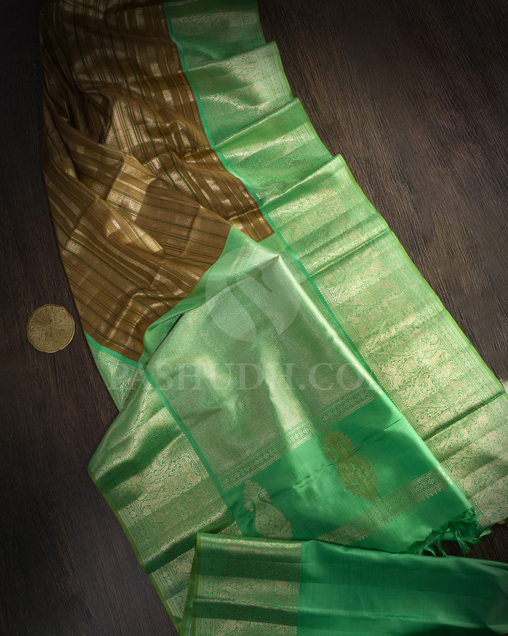 Willow Green Traditional Kanjivaram Silk Saree-S1203(F)