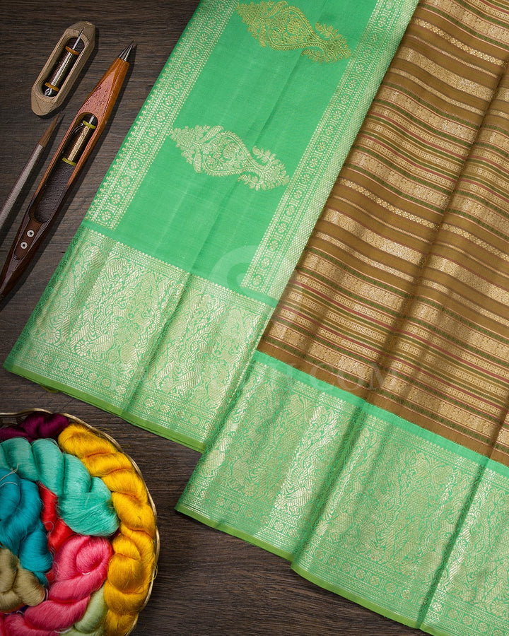 Willow Green Traditional Kanjivaram Silk Saree-S1203(F)