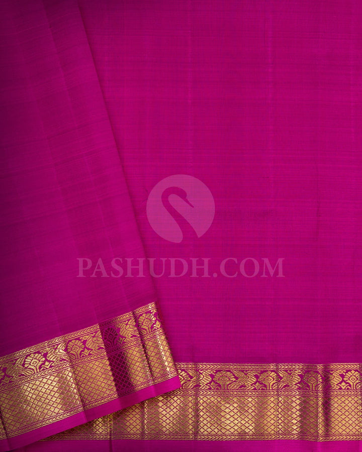 Dual Shaded Rani Pink Kanjivaram Silk Saree-S1775(A)