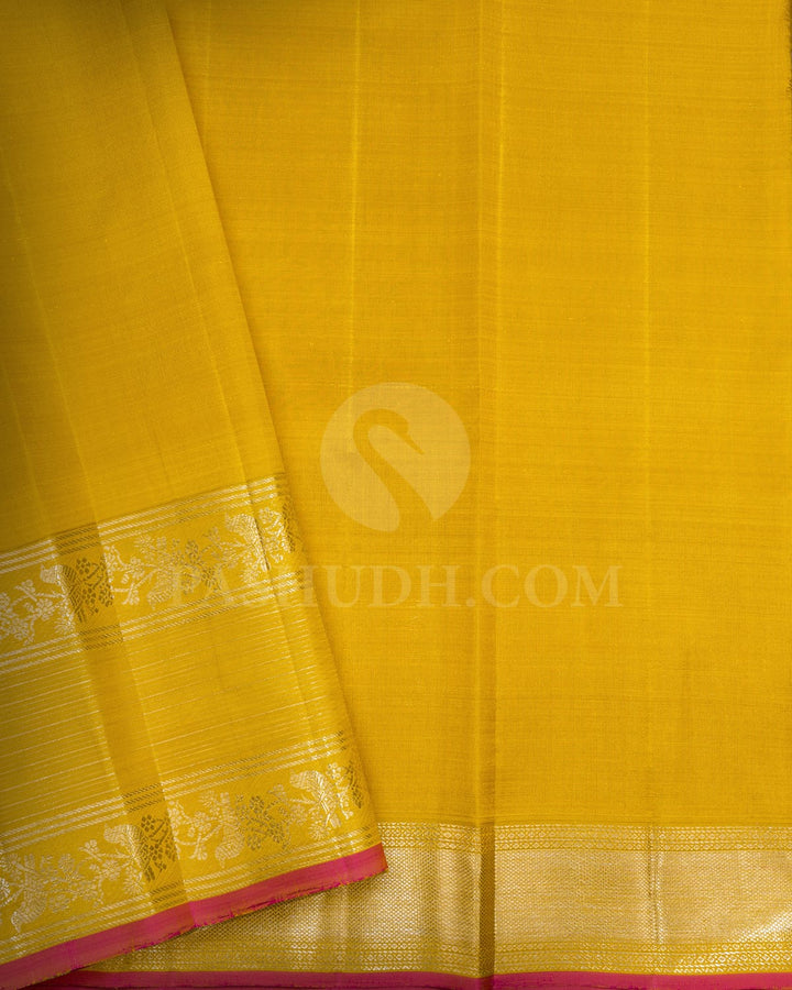Peach Organza Shimmer Kanjivaram Silk Saree-S1385(D)