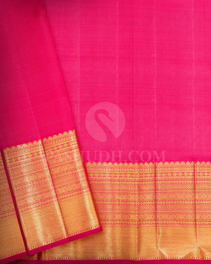 Light Olive Green Organza Shimmer Kanjivaram Silk Saree-S1786(A)