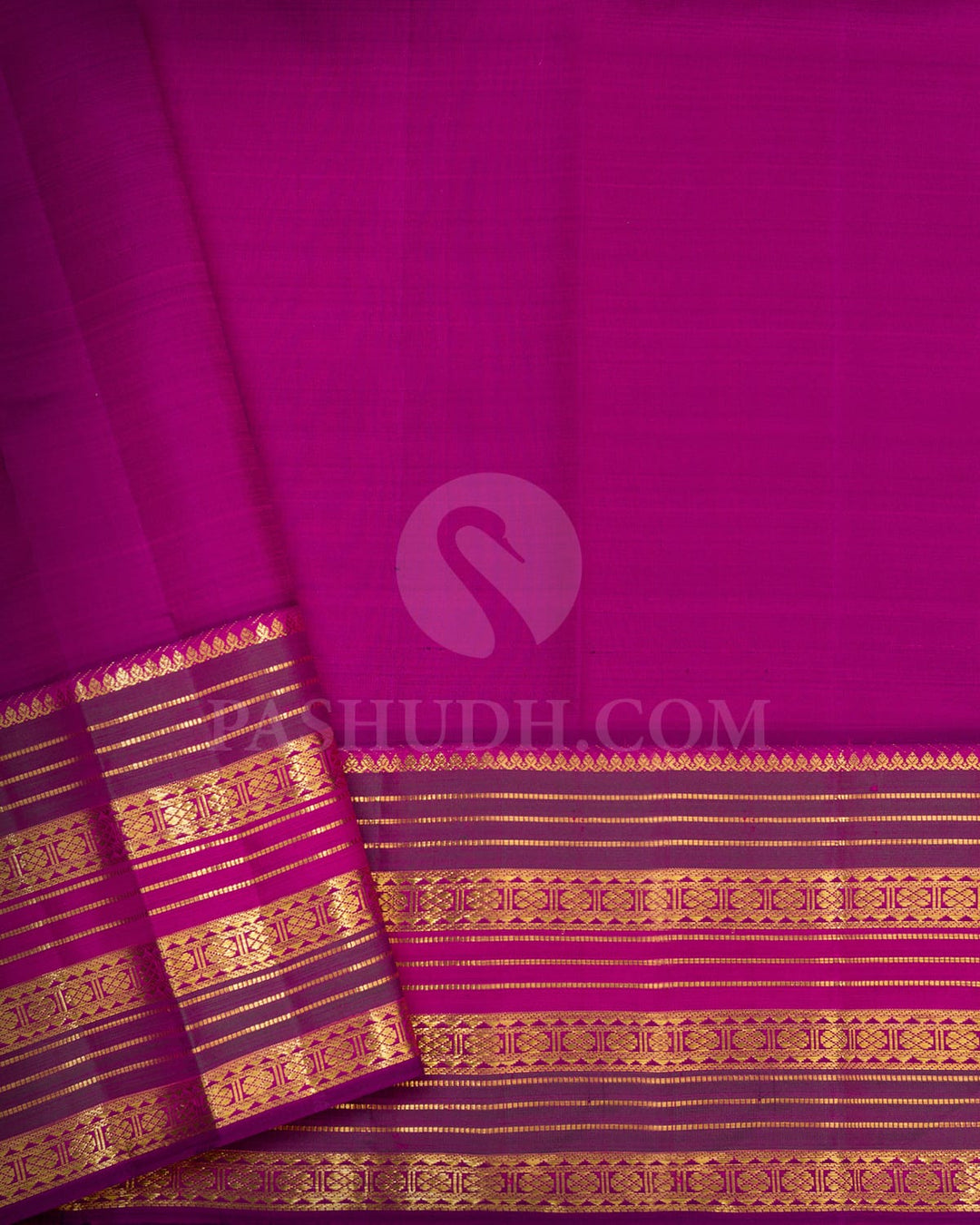 Dual Shaded Rani Pink Kanjivaram Silk Saree-S1784(A)