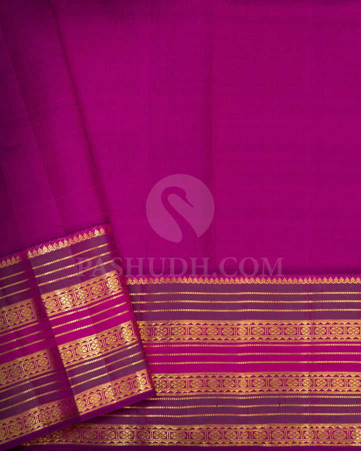 Dual Shaded Rani Pink Kanjivaram Silk Saree-S1784(A)