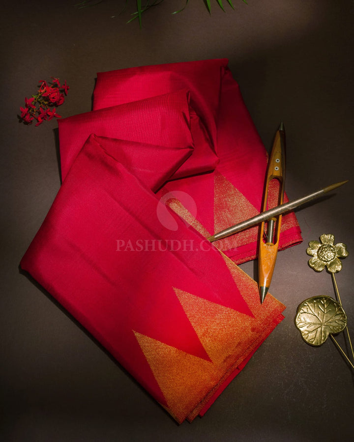 Bold Red Traditional Kanjivaram Silk Saree-S1777(A)