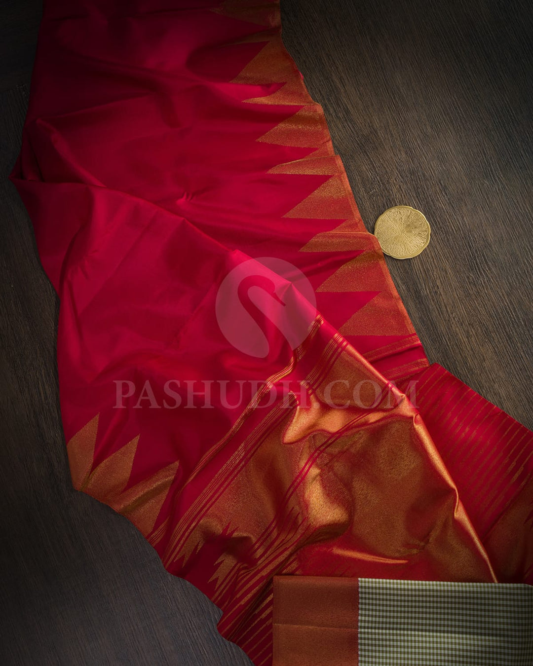 Bold Red Traditional Kanjivaram Silk Saree-S1777(A)