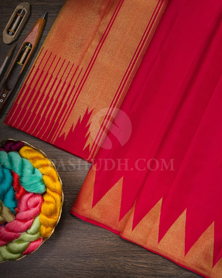 Bold Red Traditional Kanjivaram Silk Saree-S1777(A)