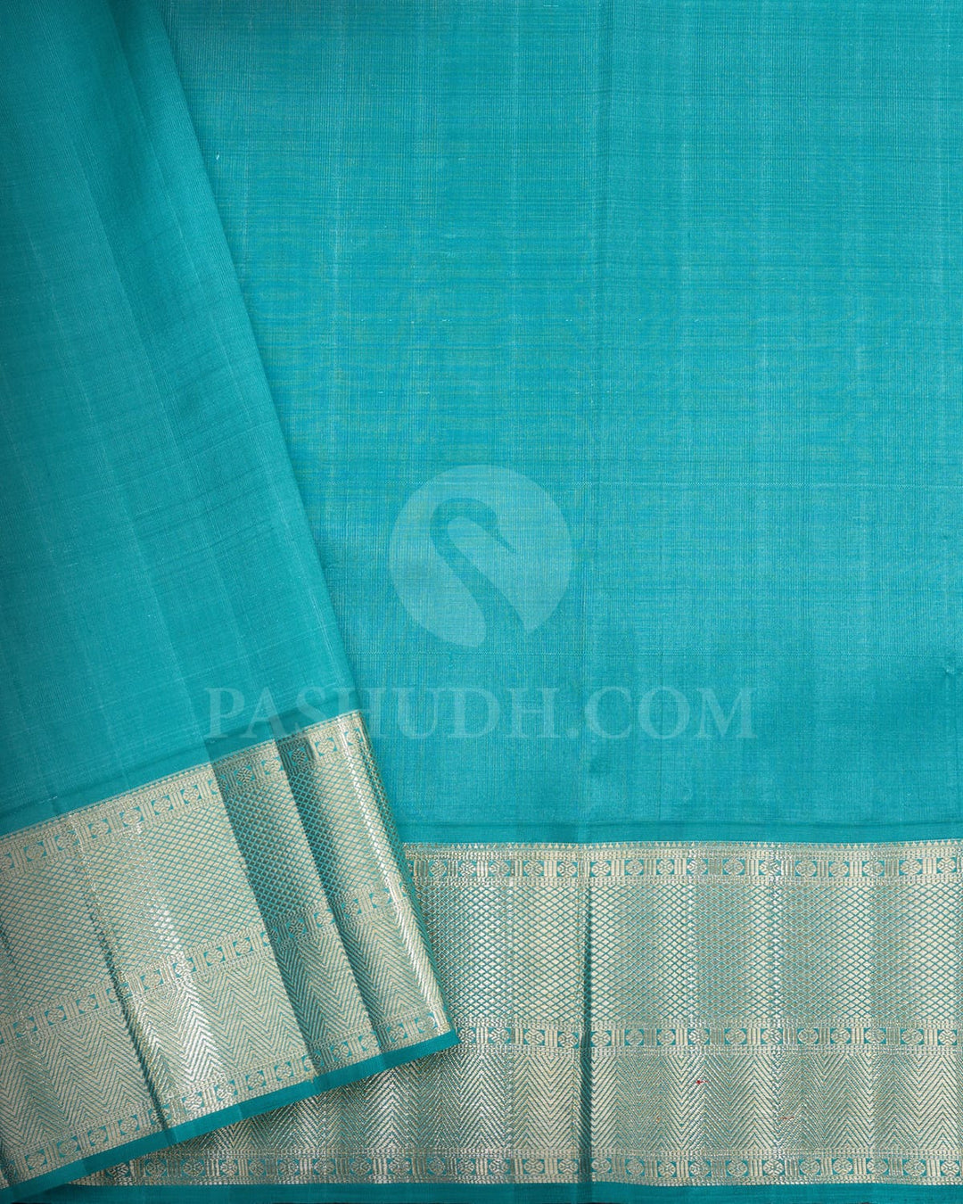 Powder Blue Organza Shimmer Kanjivaram Silk Saree-S1436(B)