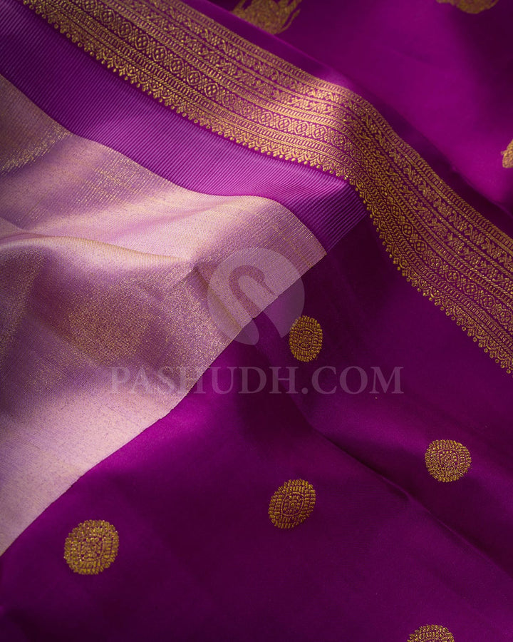 Lilac Silk Shimmer Kanjivaram Silk Saree-S1709(B)