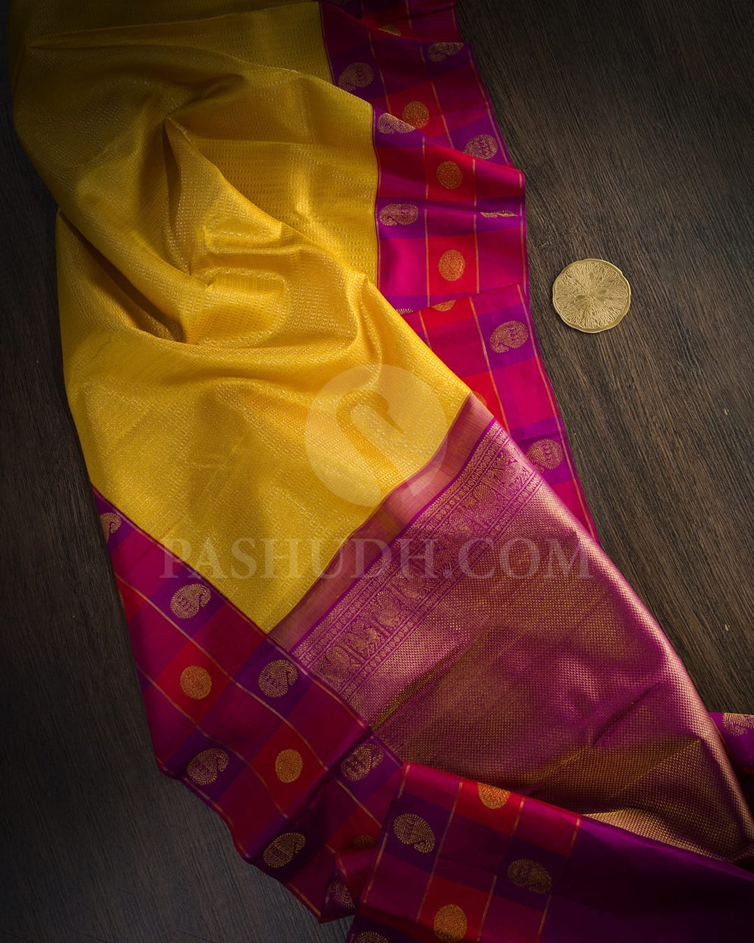 Mango Yellow Kanjivaram Silk Saree-S1708(B)
