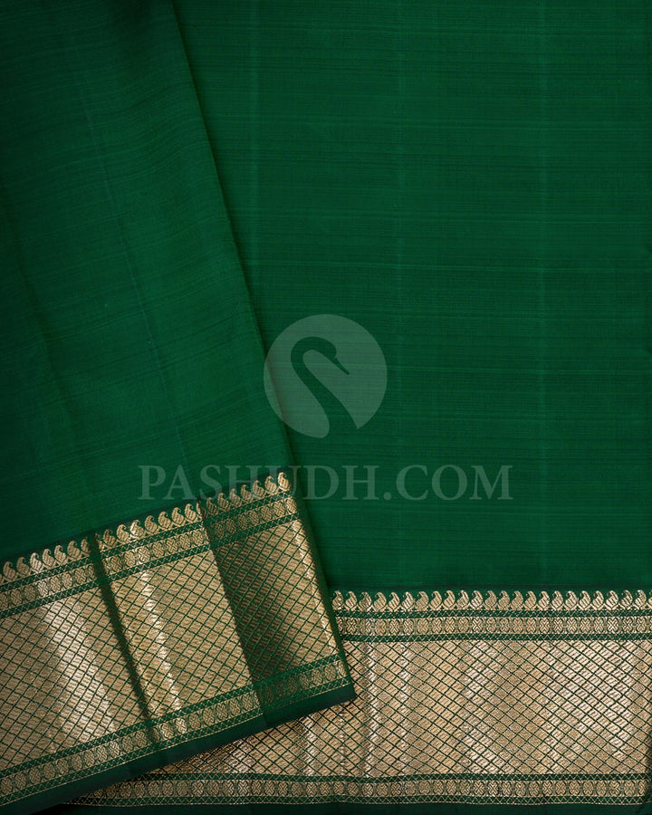 Half White Lenin Kanjivaram Silk Saree-DA12