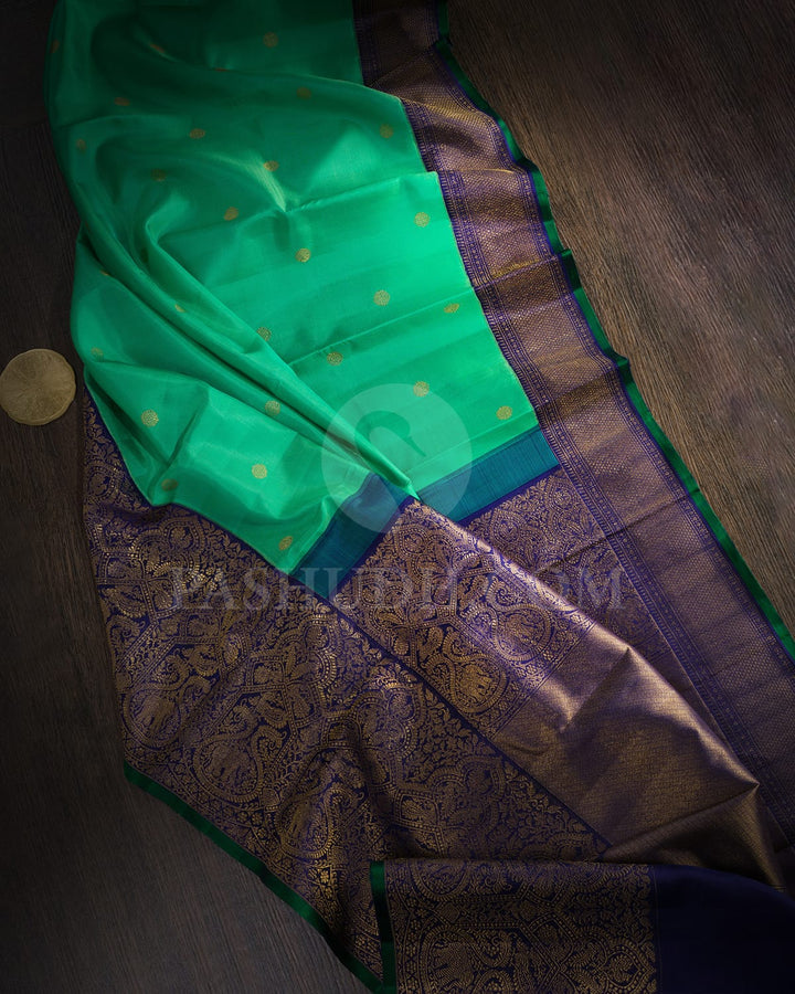 Leaf Green Kanjivaram Silk Saree-S1769(B)