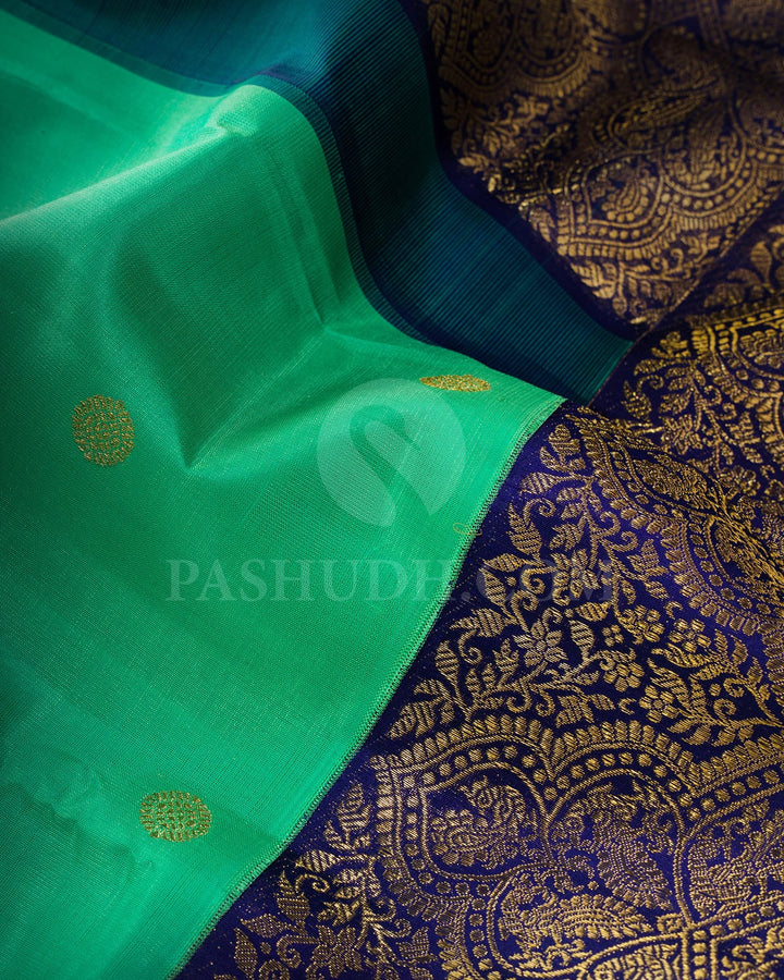 Leaf Green Kanjivaram Silk Saree-S1769(B)