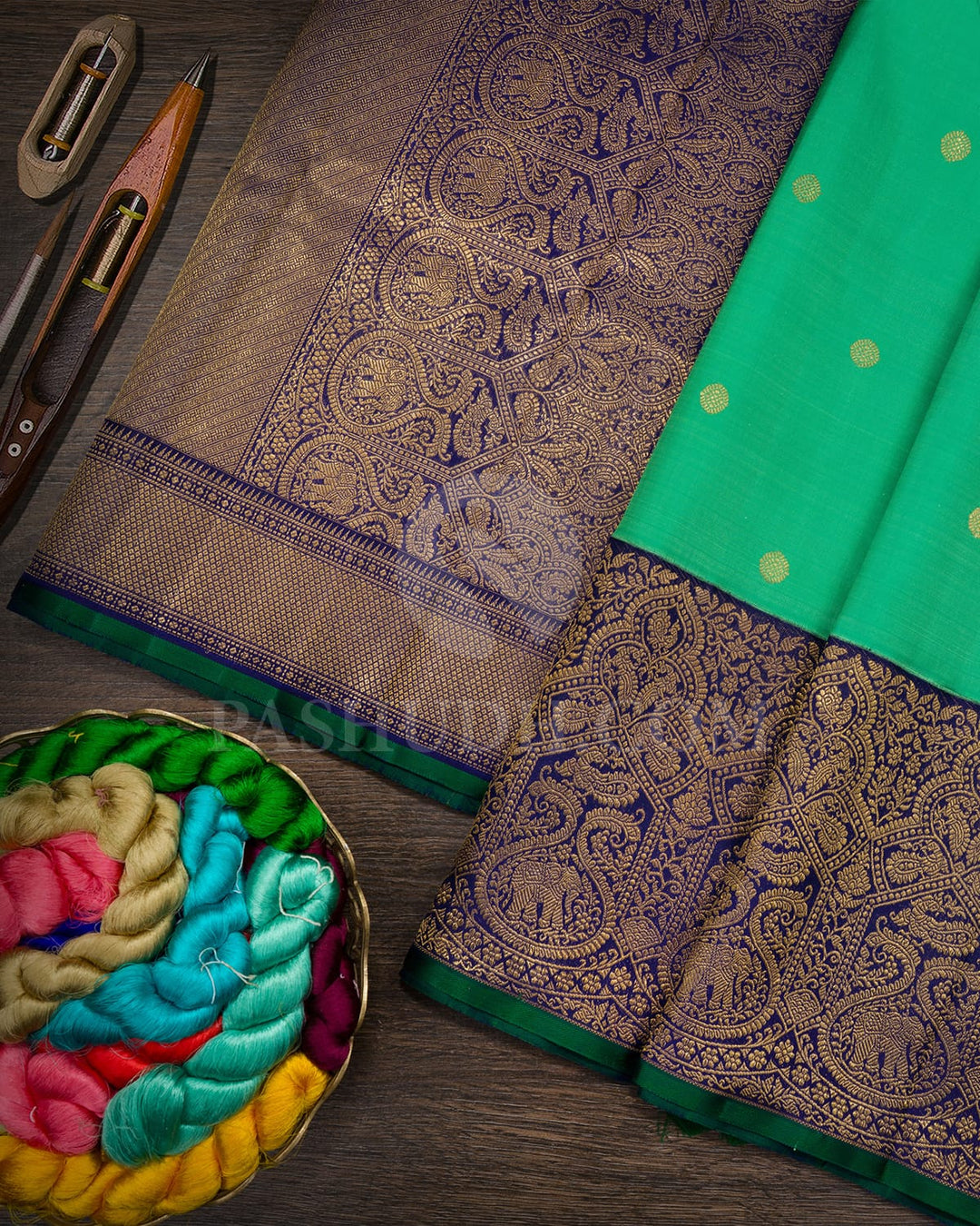 Leaf Green Kanjivaram Silk Saree-S1769(B)