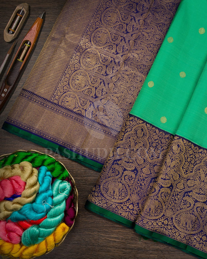 Leaf Green Kanjivaram Silk Saree-S1769(B)
