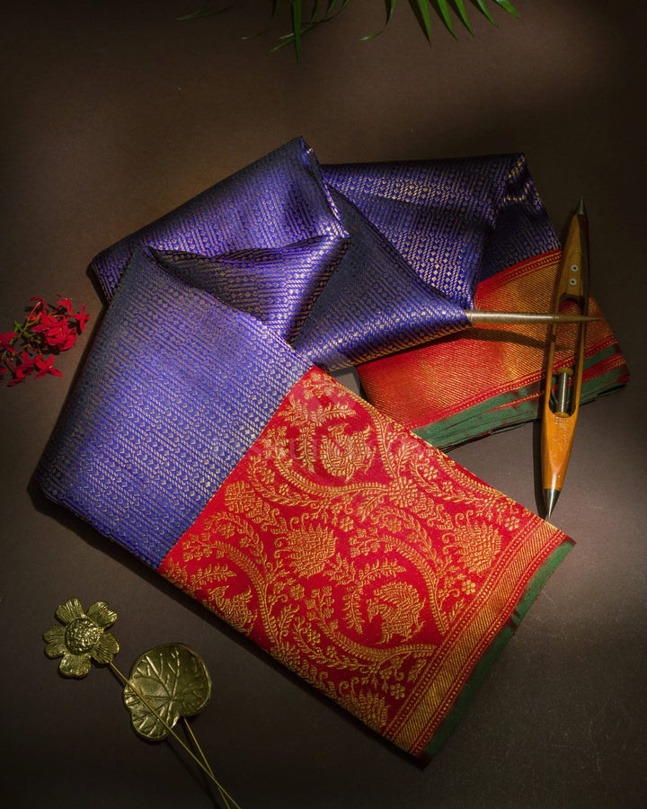Midnight Blue Kanjivaram Silk Saree-S1779(A)