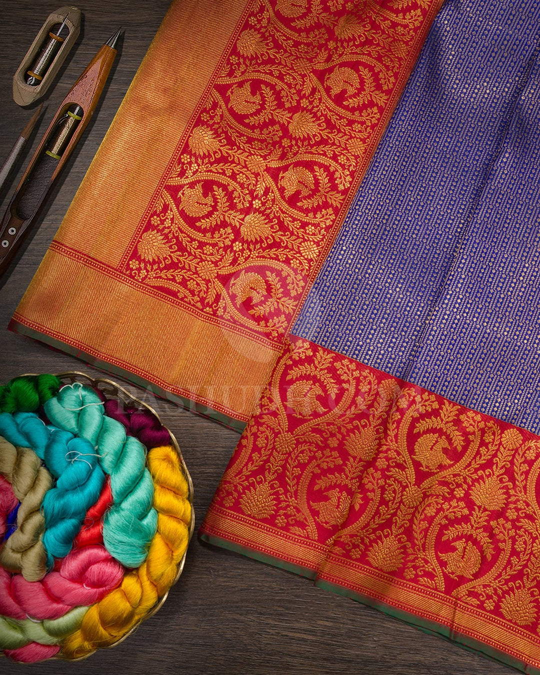 Midnight Blue Kanjivaram Silk Saree-S1779(A)
