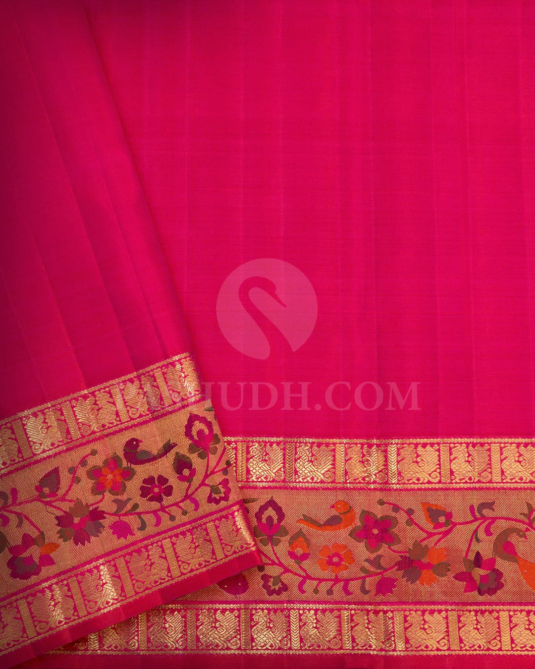 Rani Pink Pure Zari Paithani Kanjivaram Silk Saree-P220(A)
