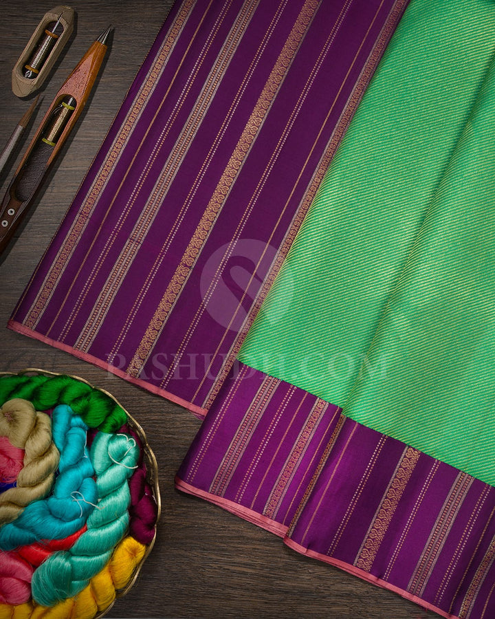 Parrot Green Kanjivaram Silk Saree-S1449(F)