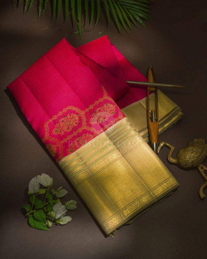 Raspberry Pink Meenakari Kanjivaram Silk Saree-S1785(A)