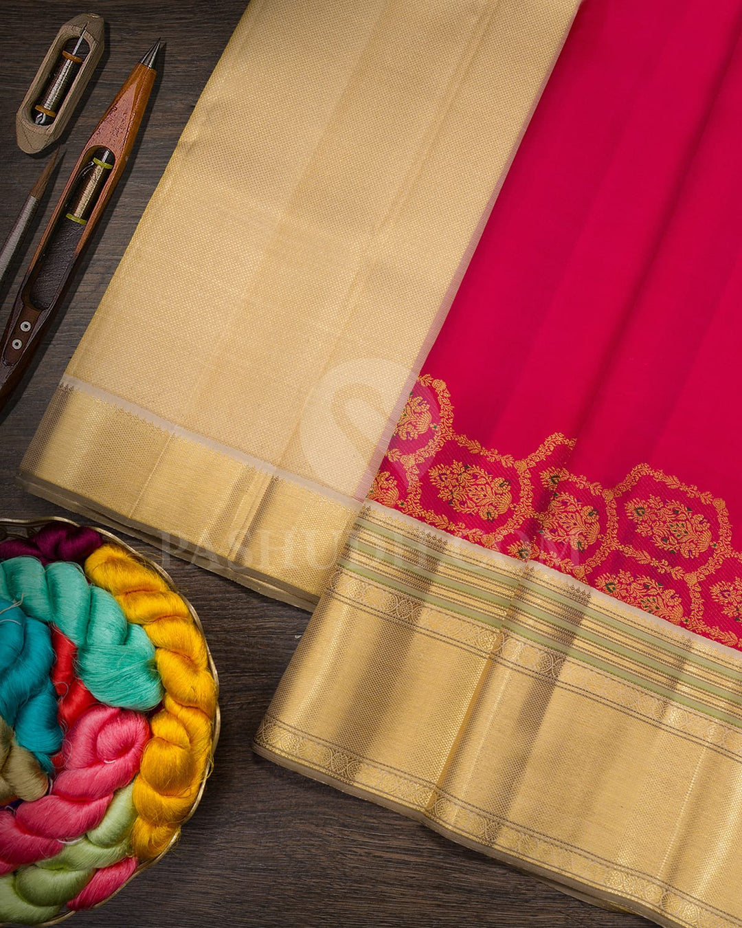 Raspberry Pink Meenakari Kanjivaram Silk Saree-S1785(A)