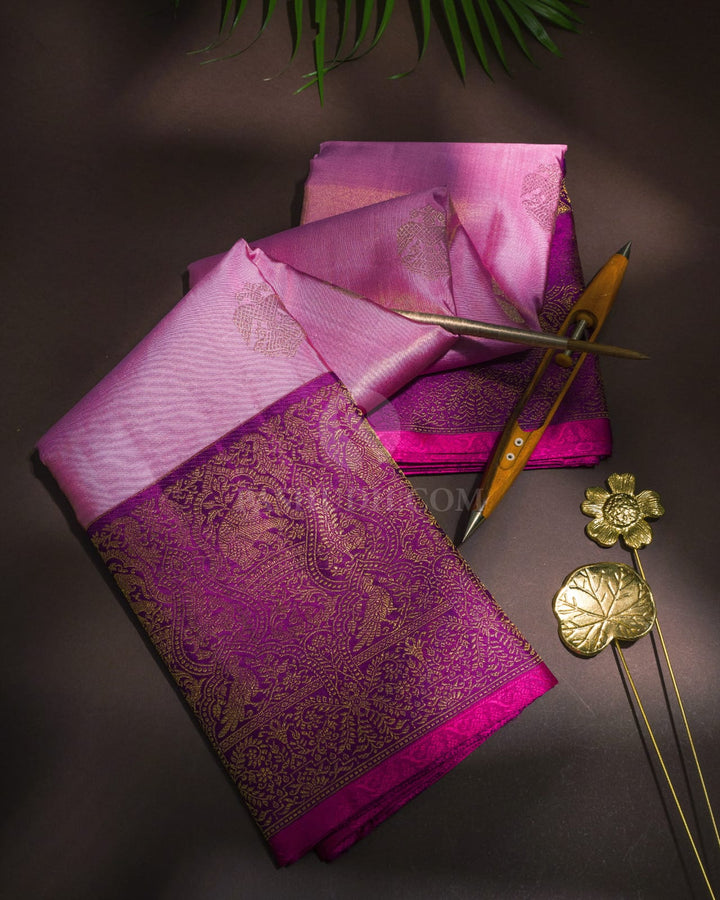 Lavender Silk Shimmer Kanjivaram Silk Saree-S1745(B)