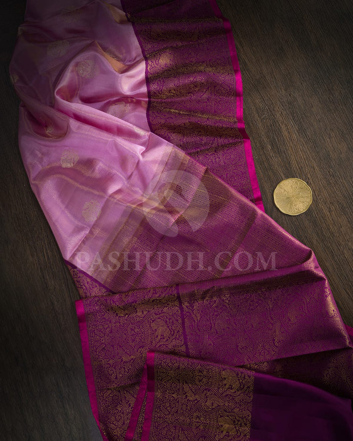 Lavender Silk Shimmer Kanjivaram Silk Saree-S1745(B)