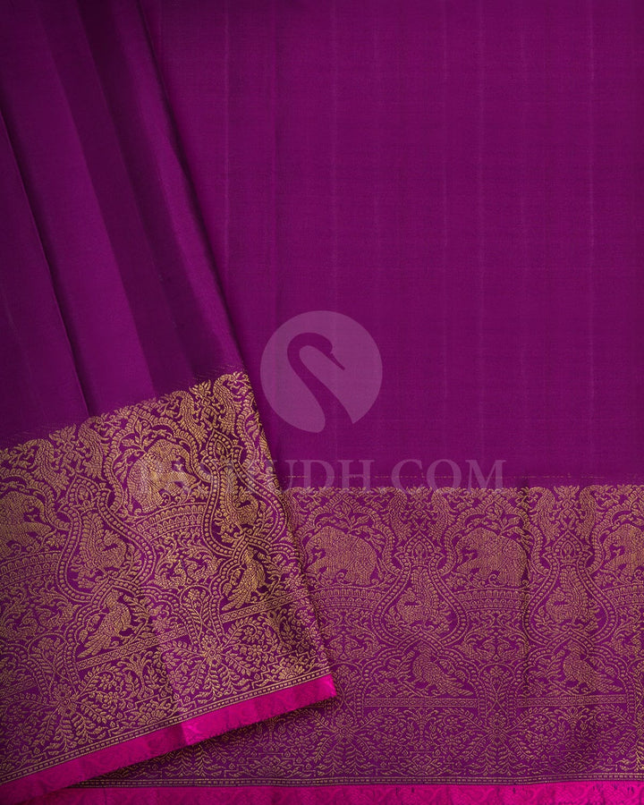 Lavender Silk Shimmer Kanjivaram Silk Saree-S1745(B)
