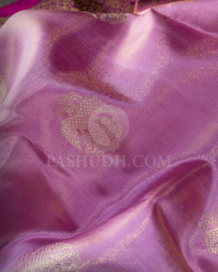 Lavender Silk Shimmer Kanjivaram Silk Saree-S1745(B)
