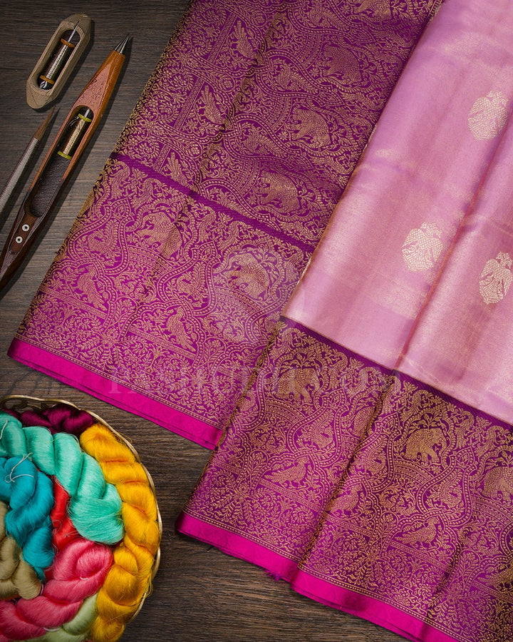 Lavender Silk Shimmer Kanjivaram Silk Saree-S1745(B)