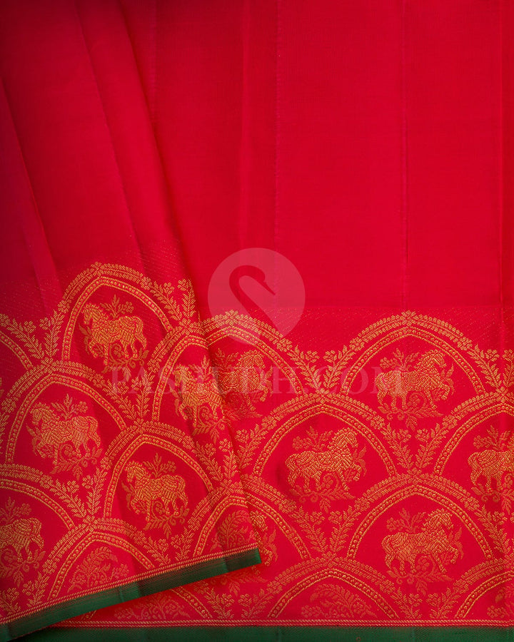 Subtle Gold Silk Shimmer Kanjivaram Silk Saree-S1768(B)