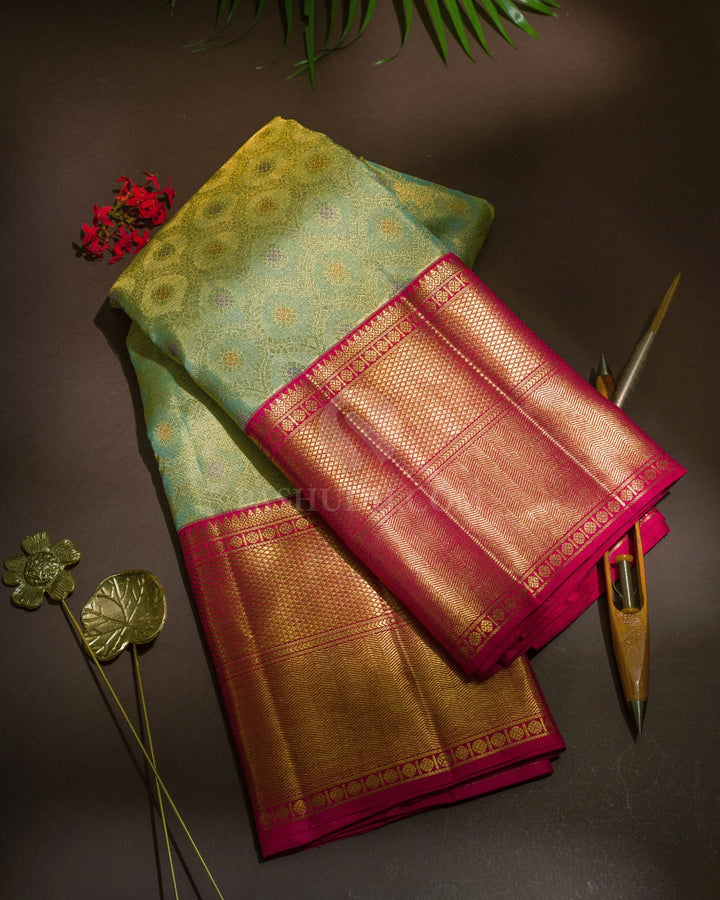 Light Green Tissue Kanjivaram Silk Saree-SP457