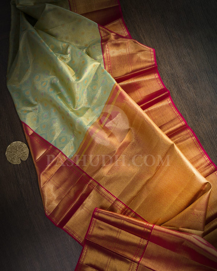 Light Green Tissue Kanjivaram Silk Saree-SP457