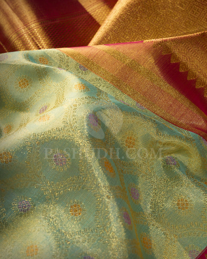 Light Green Tissue Kanjivaram Silk Saree-SP457